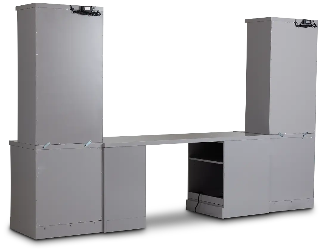 Newport Gray Small Peninsula Drawer Wall Desk Newport Gray Small Peninsula Drawer Wall Desk