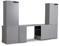 Newport Gray Small Peninsula Drawer Wall Desk