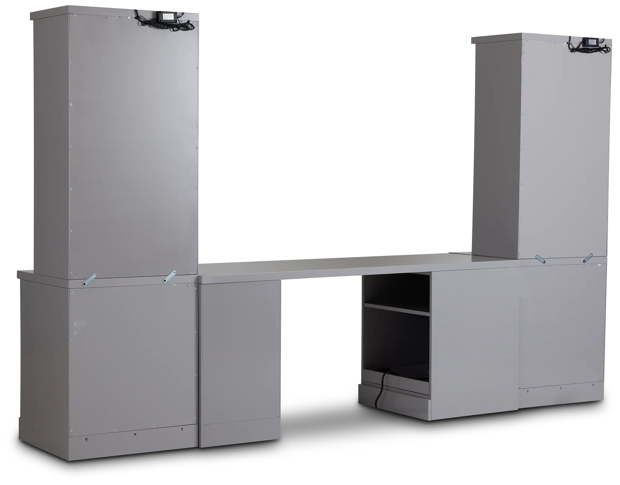 Newport Gray Small Peninsula Drawer Wall Desk