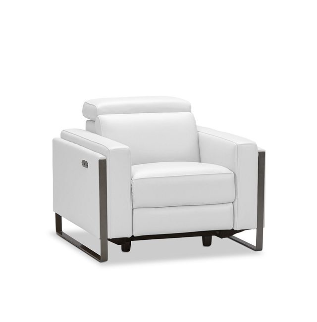 Atlas White Lthr/vinyl Power Recliner