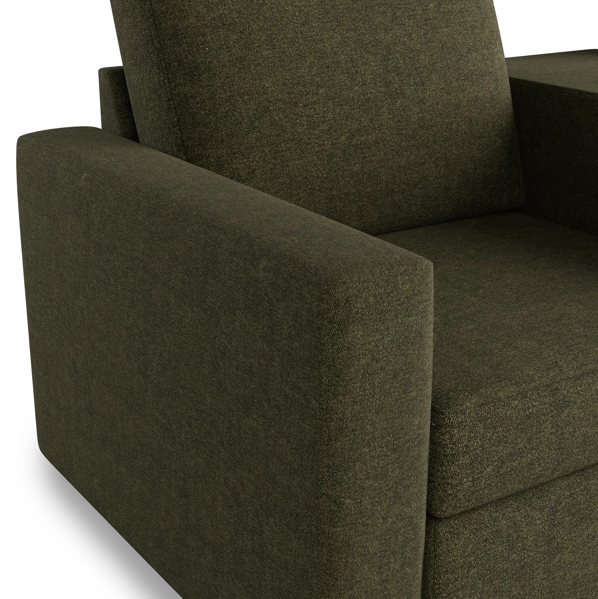 Citymod Green Fabric 3-piece Modular Sofa With Media Console Citymod Green Fabric 3-piece Modular Sofa With Media Console