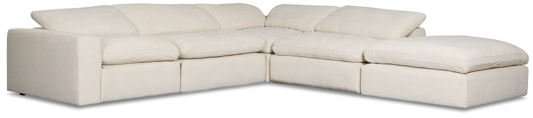 Drift Light Beige Fabric Medium Dual Power Right Bumper Sectional