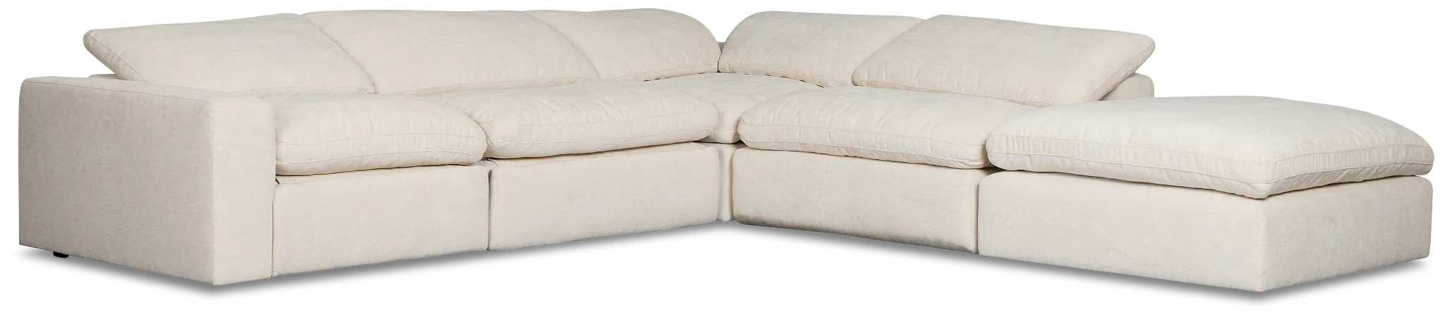 Drift Light Beige Fabric Medium Dual Power Right Bumper Sectional