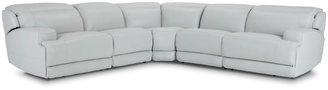 Reign Gray Lthr/vinyl Small Two-arm Power Reclining Sectional Reign Gray Lthr/vinyl Small Two-arm Power Reclining Sectional