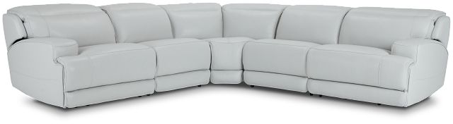 Reign Gray Lthr/vinyl Small Two-arm Power Reclining Sectional