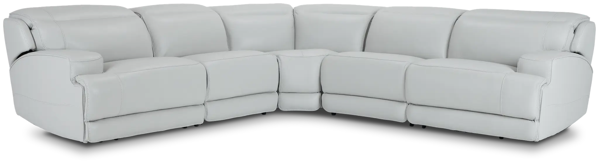 Reign Gray Lthr/vinyl Small Two-arm Power Reclining Sectional Reign Gray Lthr/vinyl Small Two-arm Power Reclining Sectional