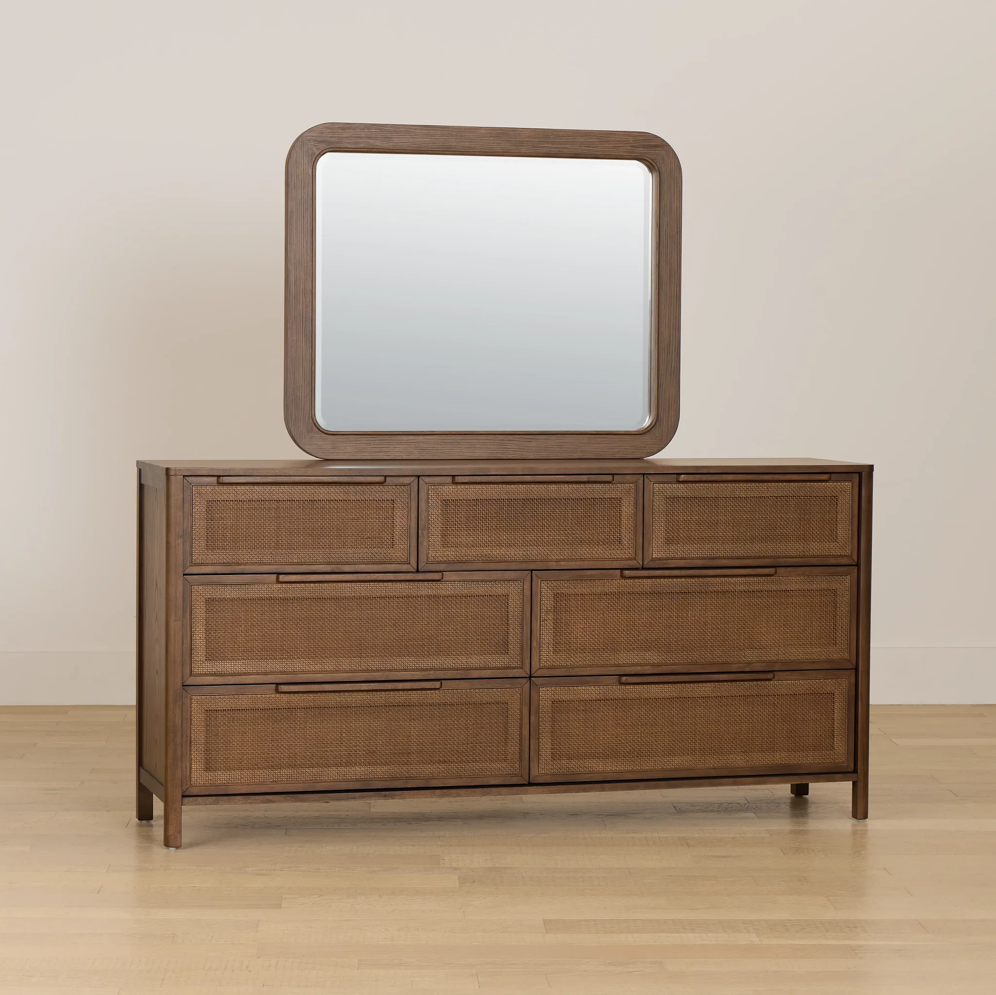 Pacific Mid Tone 7-drawer Dresser & Mirror