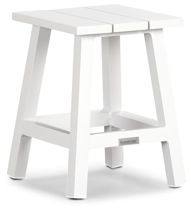 Barbados White Square Accent Table