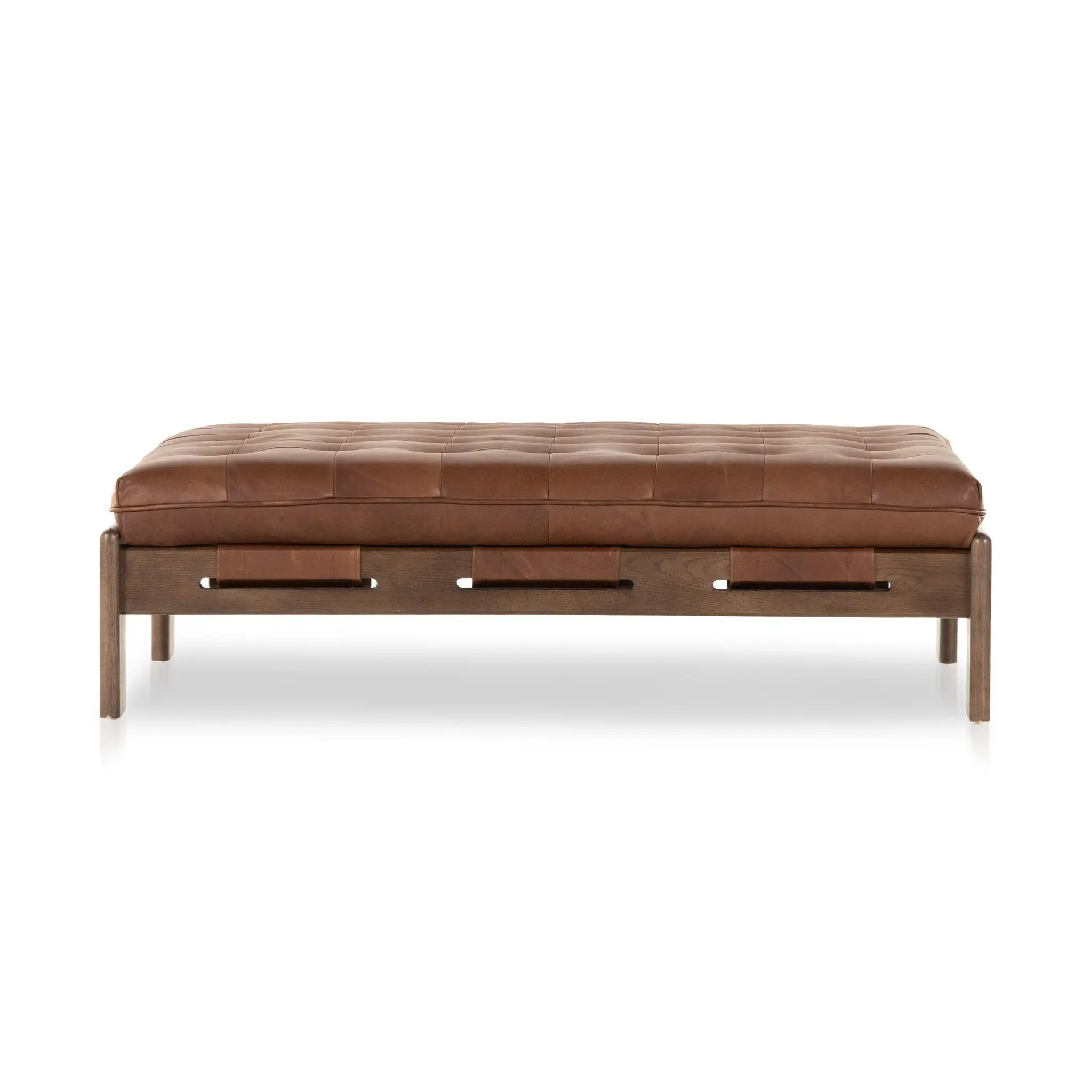 Four Hands Ferda Brown Leather Cocktail Ottoman Four Hands Ferda Brown Leather Cocktail Ottoman