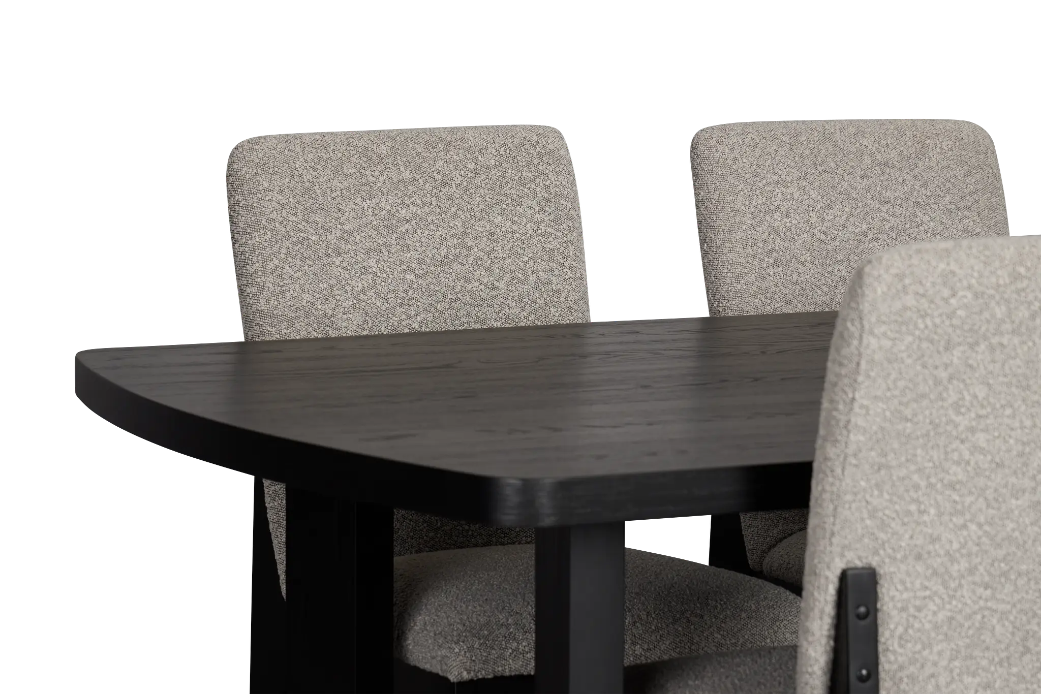 Modesto Black Rectangular Table & 4 Upholstered Chairs Modesto Black Rectangular Table & 4 Upholstered Chairs