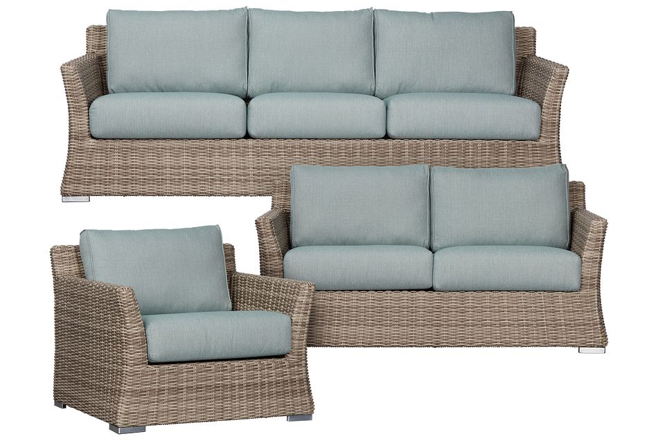 Raleigh Teal Woven Outdoor Living Room Set Sets City Furniture Raleigh Teal Woven Outdoor Living Room, Outdoor Furniture Raleigh