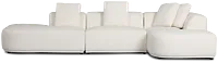 Catalina White Fabric Small Right Chaise Sectional