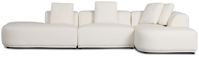 Catalina White Fabric Small Right Chaise Sectional