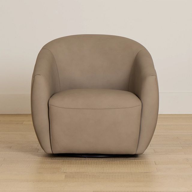 Kellan Taupe Leather Swivel Chair