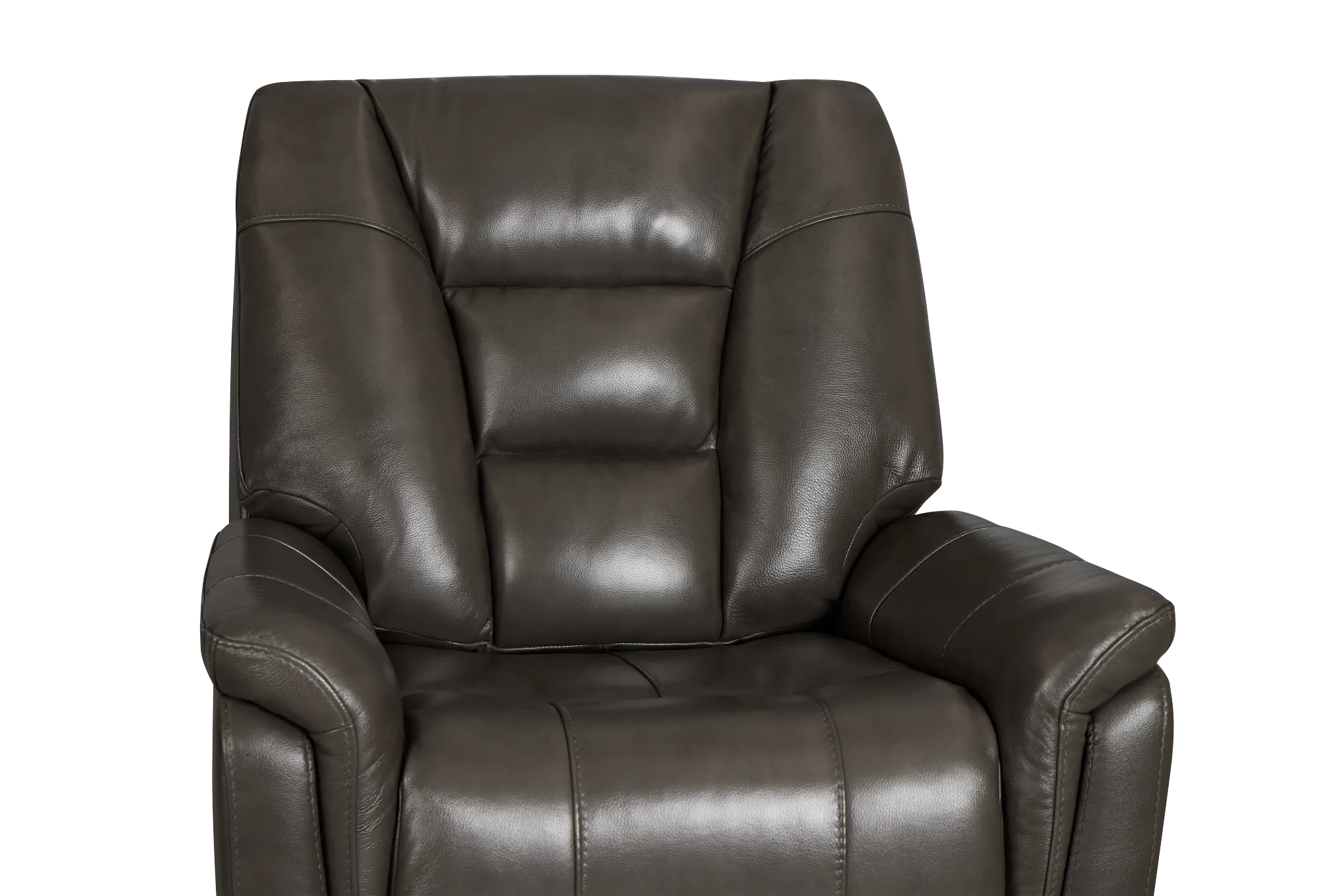Owen Dark Gray Leather Swivel Glider Recliner