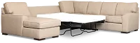 Sinclair Brown Fabric Left Chaise Memory Foam Sleeper Sectional