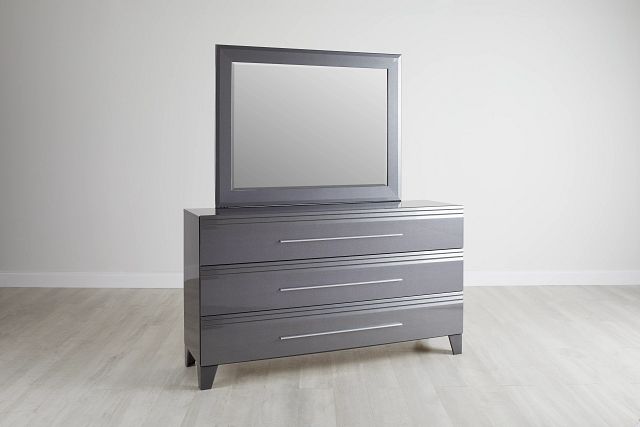 Midtown Gray Dresser & Mirror