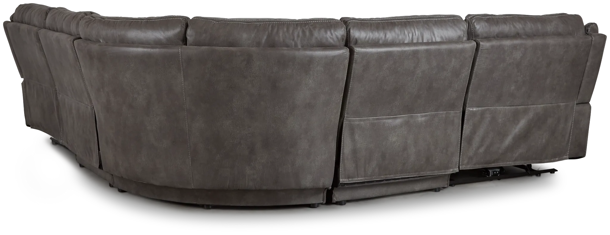 Dober Dark Gray Micro Small Two-arm Manually Reclining Sectional