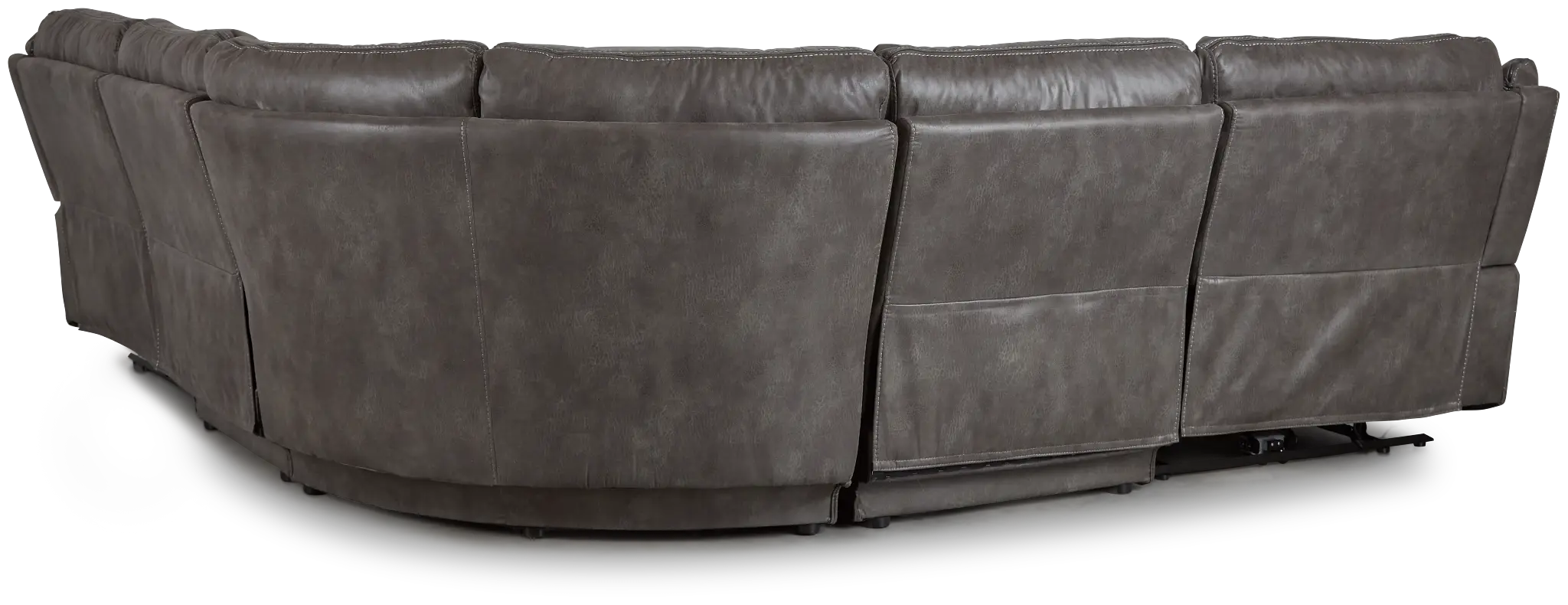 Dober Dark Gray Micro Small Two-arm Manually Reclining Sectional Dober Dark Gray Micro Small Two-arm Manually Reclining Sectional