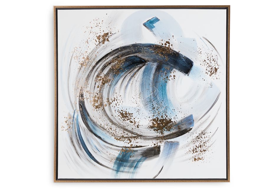 Flow Blue Framed Canvas Wall Art