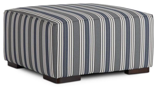 Amuse Blue Stripe Accent Ottoman