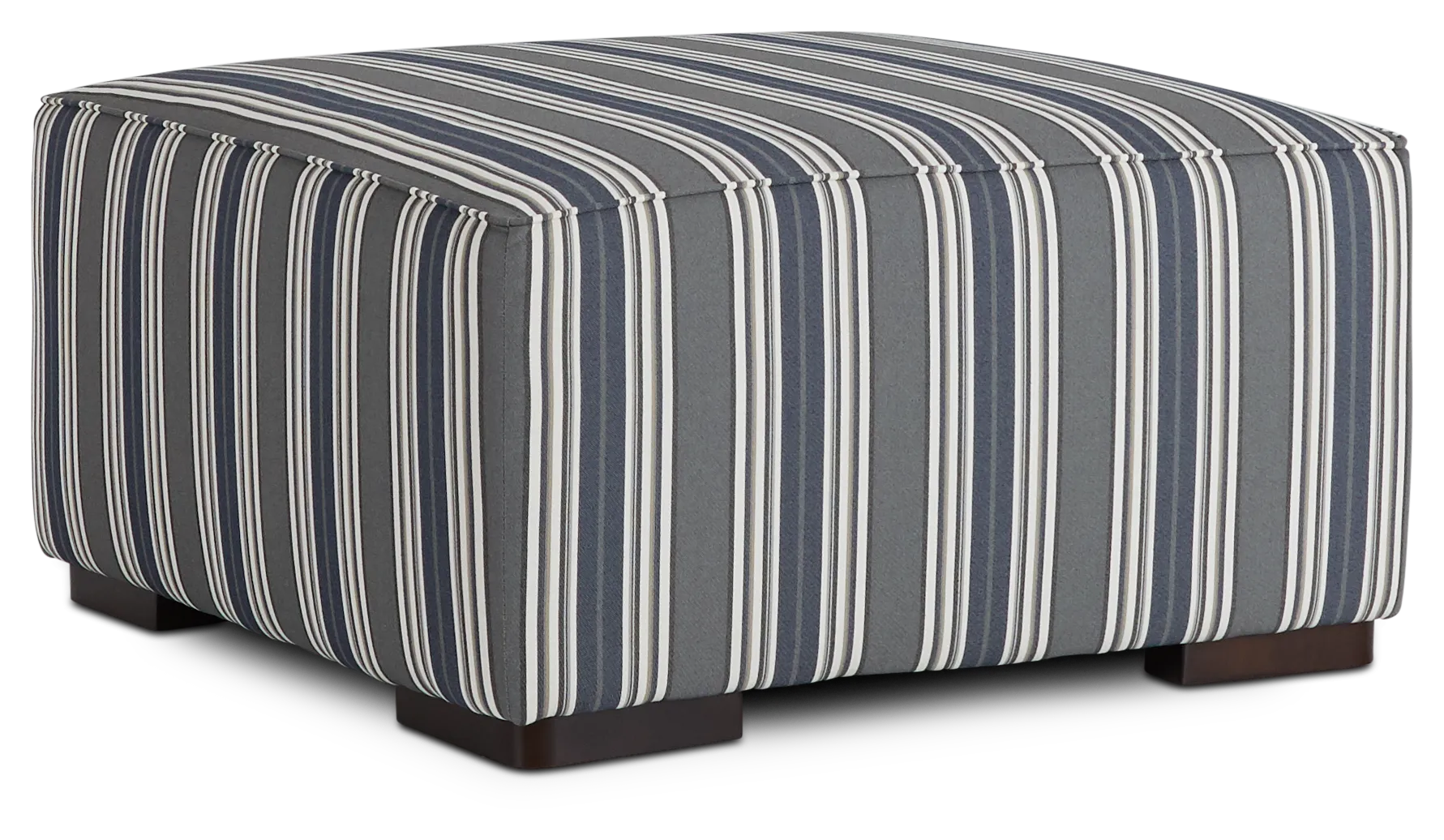 Amuse Blue Stripe Accent Ottoman