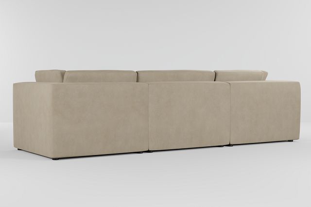 Destin Peyton Beige Fabric 3 Piece Modular Sofa