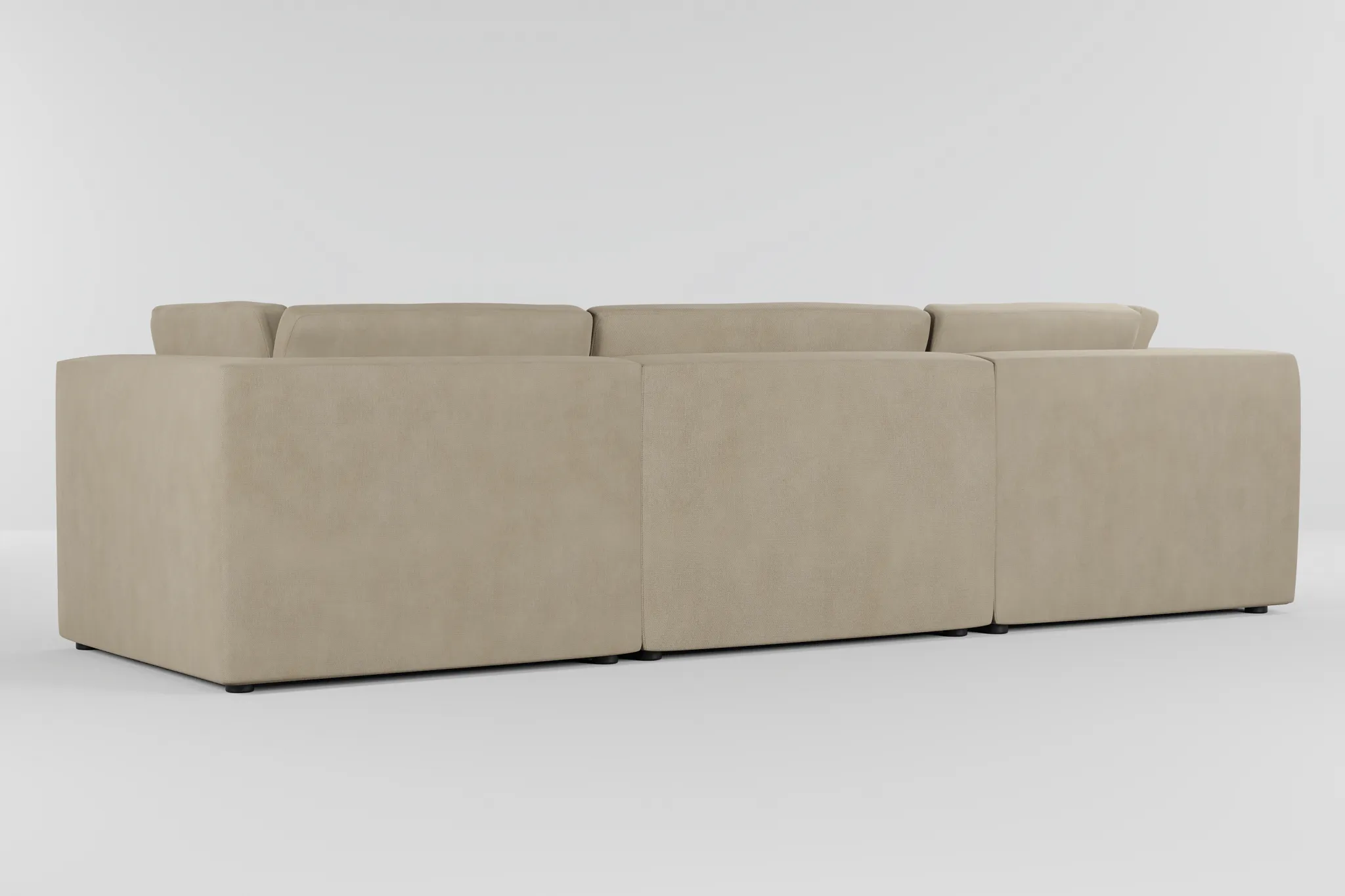 Destin Peyton Beige Fabric 3-piece Modular Sofa