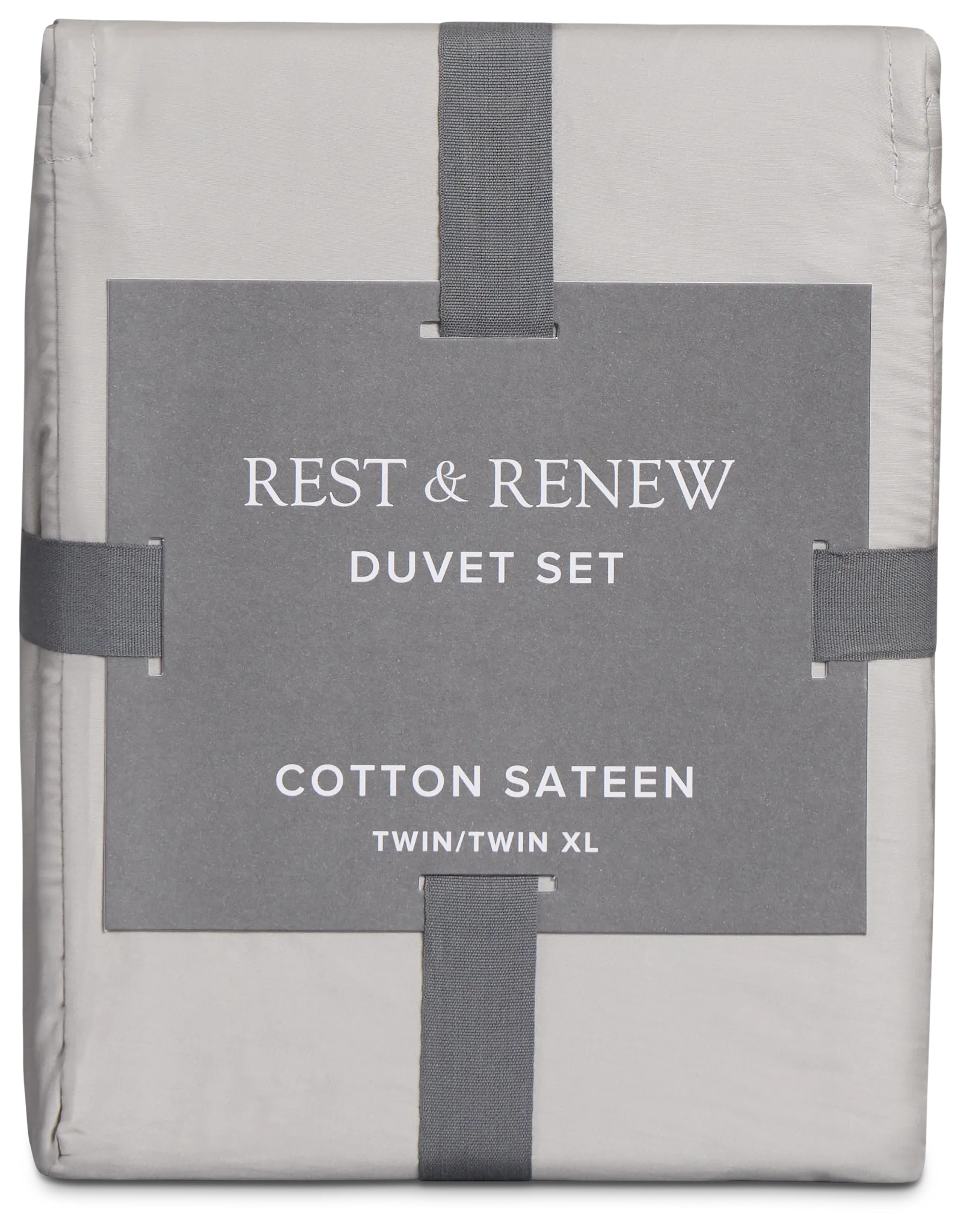 Rest & Renew Cotton Sateen Gray 300 Thread Duvet Set