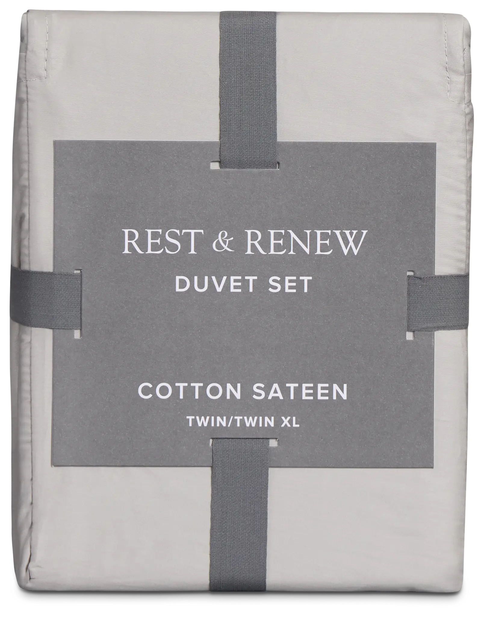 Rest & Renew Cotton Sateen Gray 300 Thread Duvet Set Rest & Renew Cotton Sateen Gray 300 Thread Duvet Set