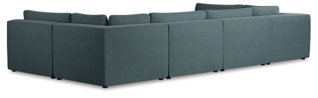 Destin Sutton Blue Fabric 8-piece Pit Sectional