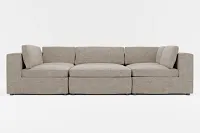Destin Elite Brown Fabric 6-piece Pit Sectional