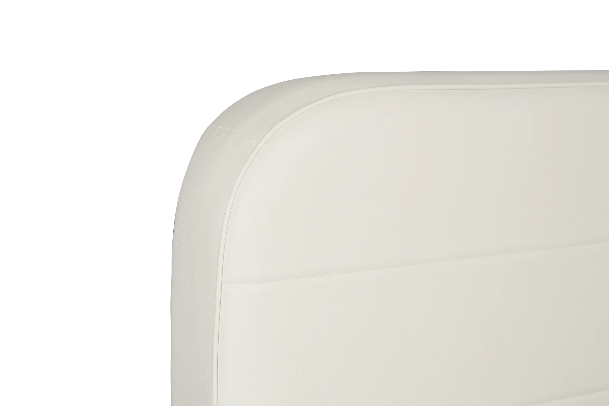 Doral White Curved Upholstered Platform Bed