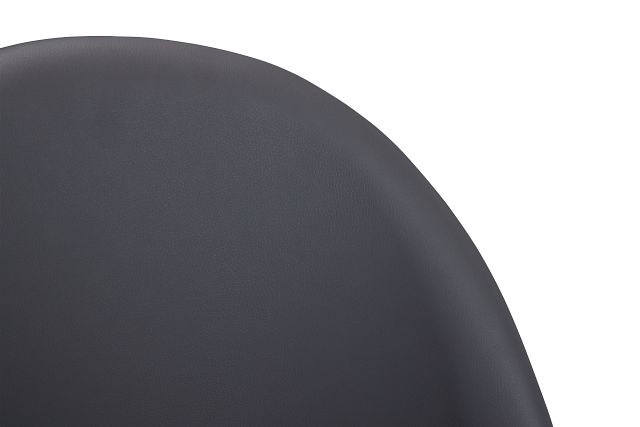 Capri Dark Gray Micro Upholstered Side Chair W/ Black Legs