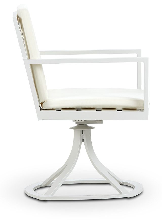 Linear White Swivel Chair