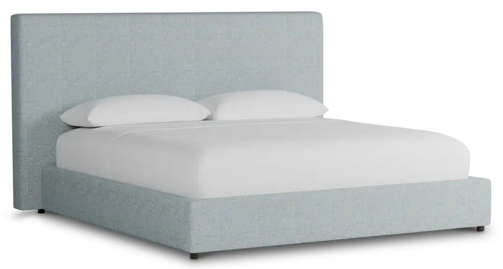 Grayton Natural Beauty Light Blue 54" Upholstered Platform Bed Grayton Natural Beauty Light Blue 54" Upholstered Platform Bed