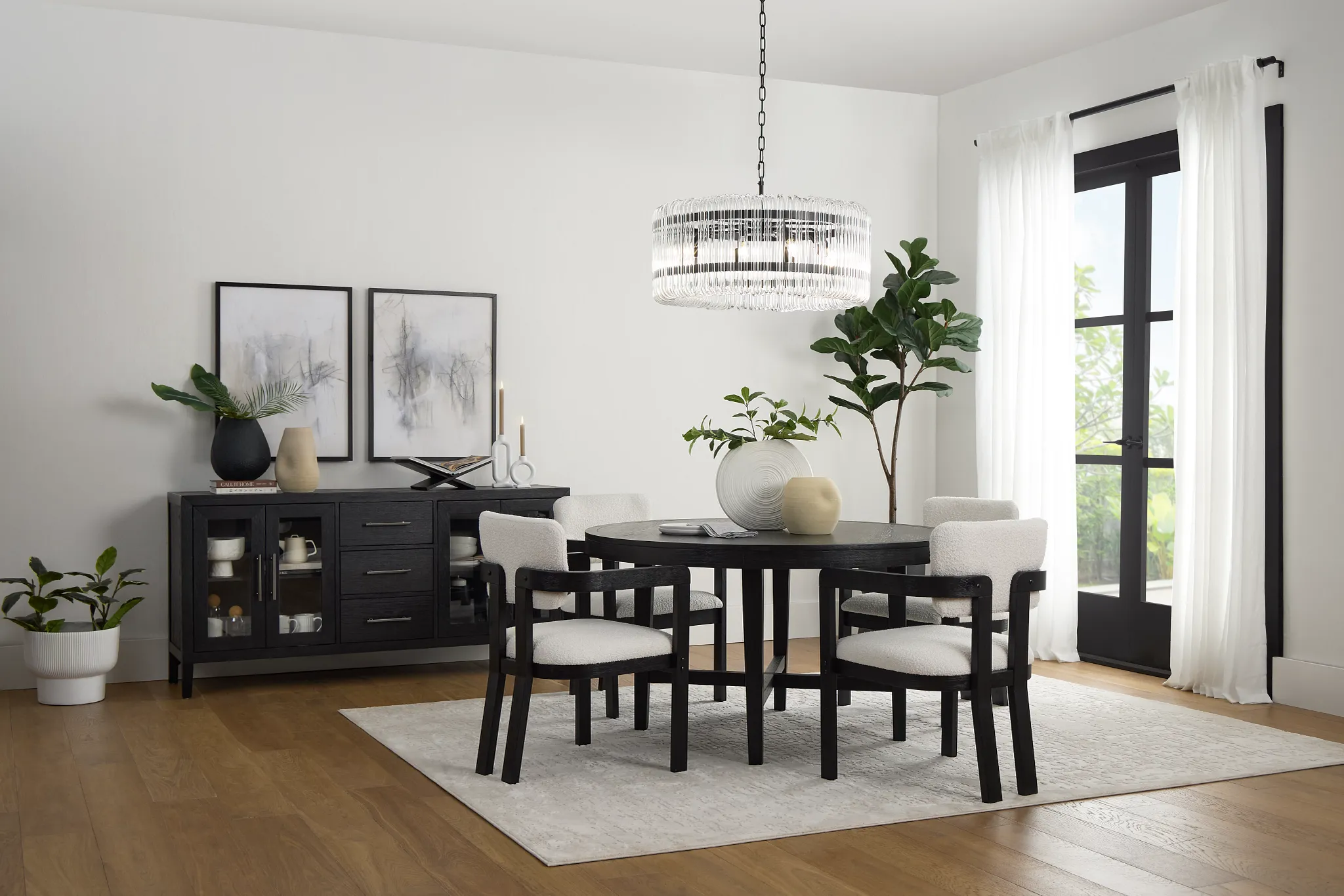 Alden Black Round Table & 4 Chairs