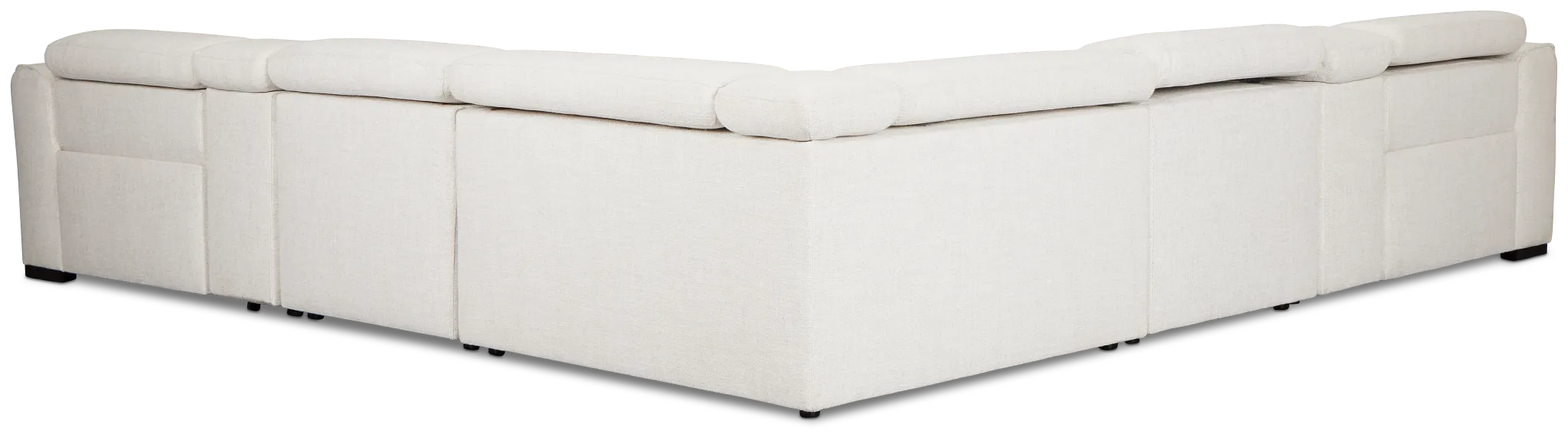 Ellis Light Beige Fabric Large Dual Power Reclining Two-arm Sectional