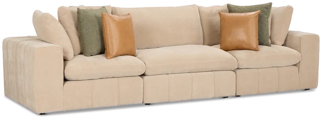 Cruz Light Beige Fabric 3-piece Modular Sofa