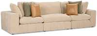 Cruz Light Beige Fabric 3-piece Modular Sofa
