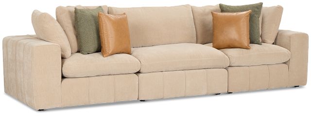 Cruz Light Beige Fabric 3 Piece Modular Sofa