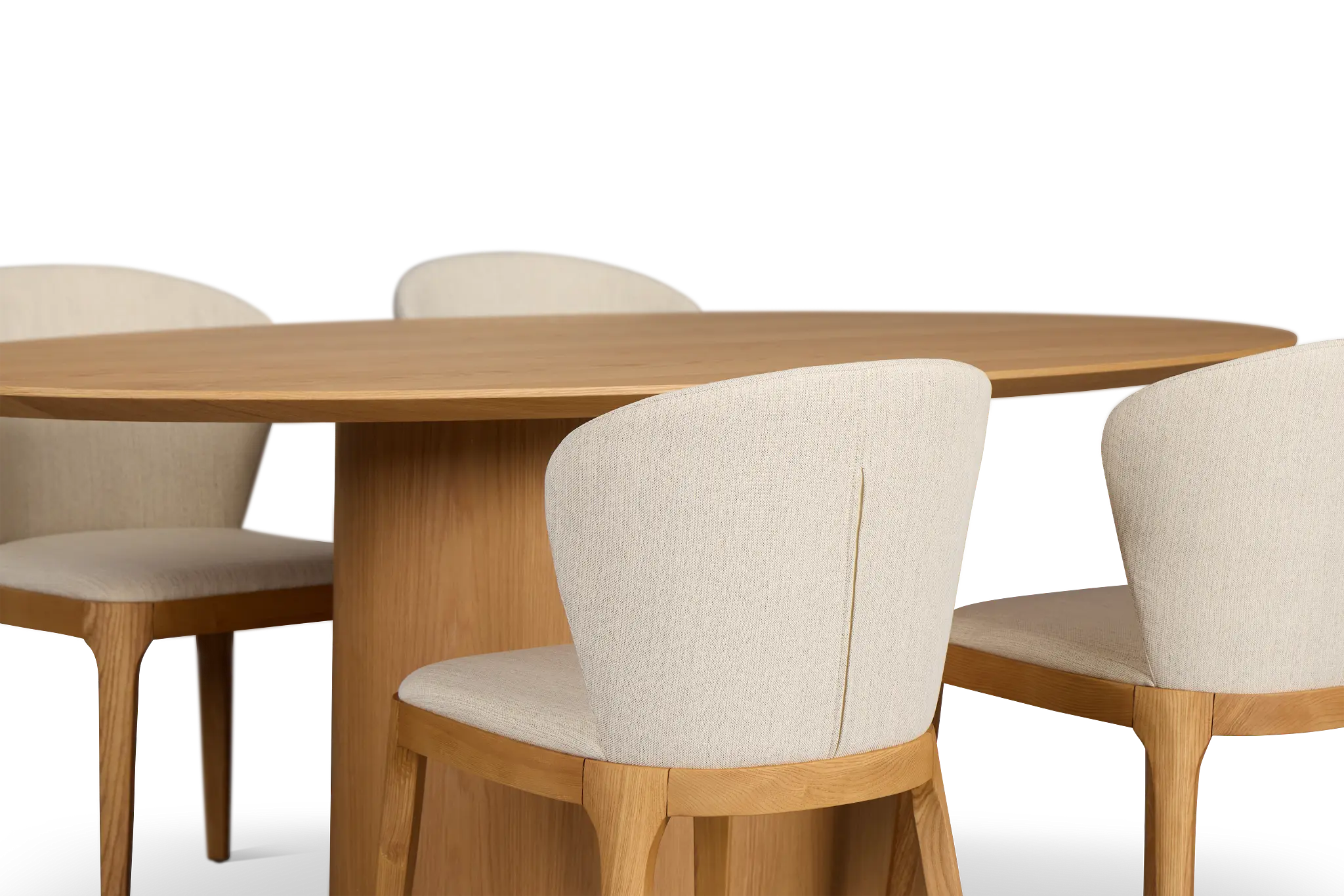 Nomad Light Tone 78" Oval Table & 4 Light Beige Chairs W/light Tone Leg Nomad Light Tone 78" Oval Table & 4 Light Beige Chairs W/light Tone Leg