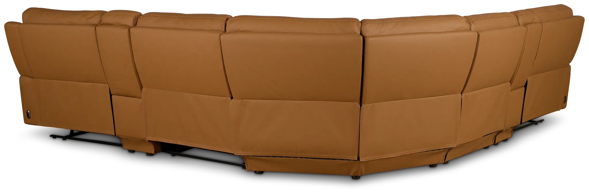 Summit Light Brown Lthr/vinyl Large Triple Power Reclining Two-arm Sectional