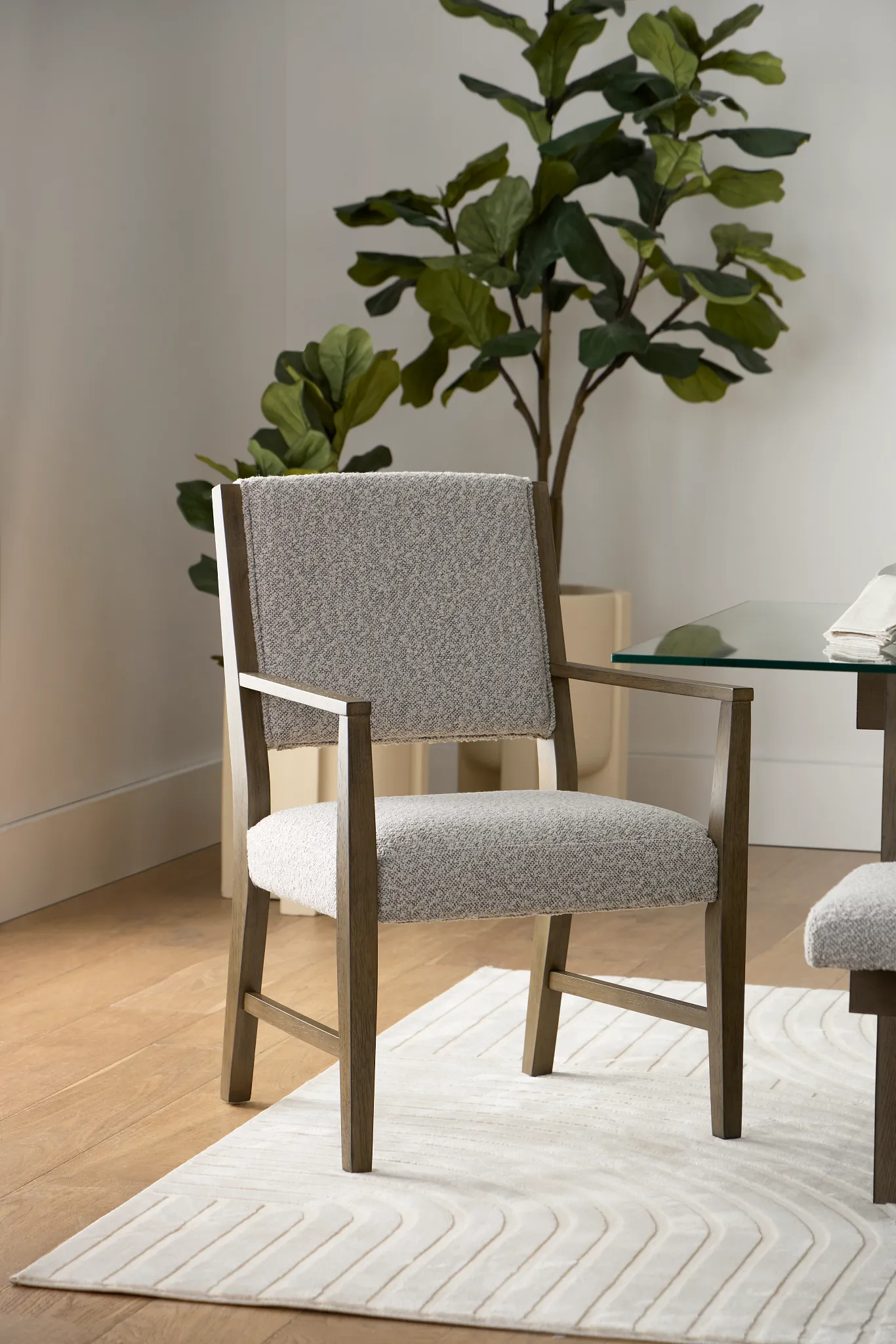 Vance Light Tone Upholstered Arm Chair