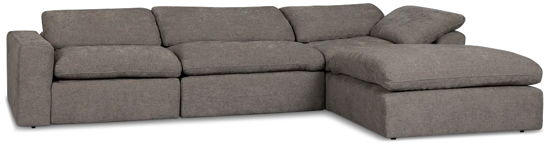 Drift Dark Gray Fabric Small Dual Power Right Bumper Sectional
