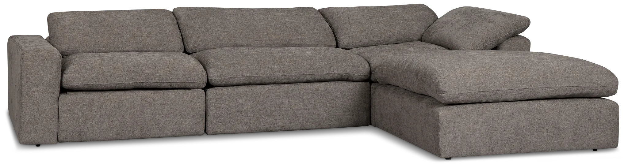 Drift Dark Gray Fabric Small Dual Power Right Bumper Sectional