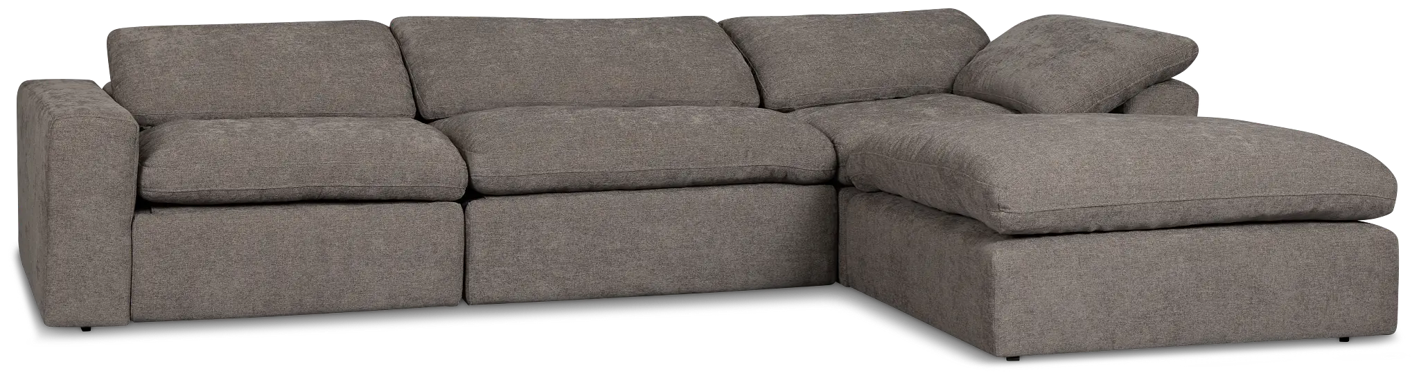 Drift Dark Gray Fabric Small Dual Power Right Bumper Sectional Drift Dark Gray Fabric Small Dual Power Right Bumper Sectional