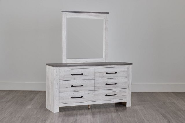 Blueridge Two-tone Dresser & Mirror