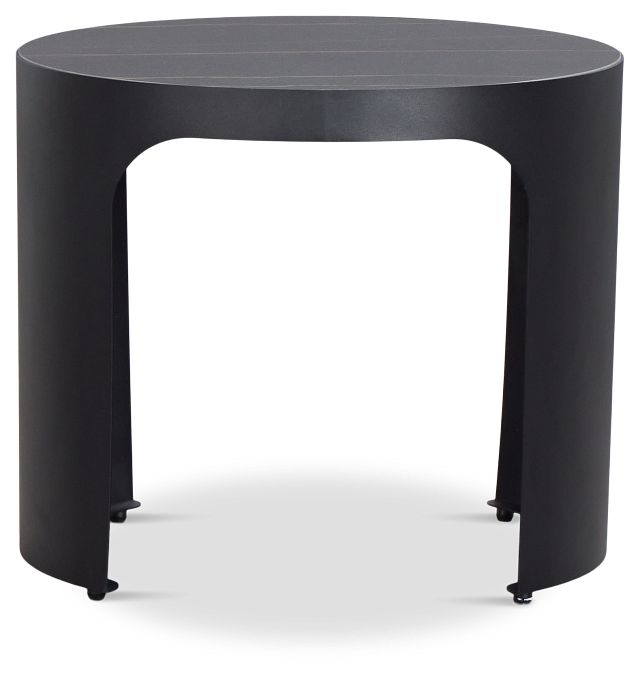 Abel Black Round End Table