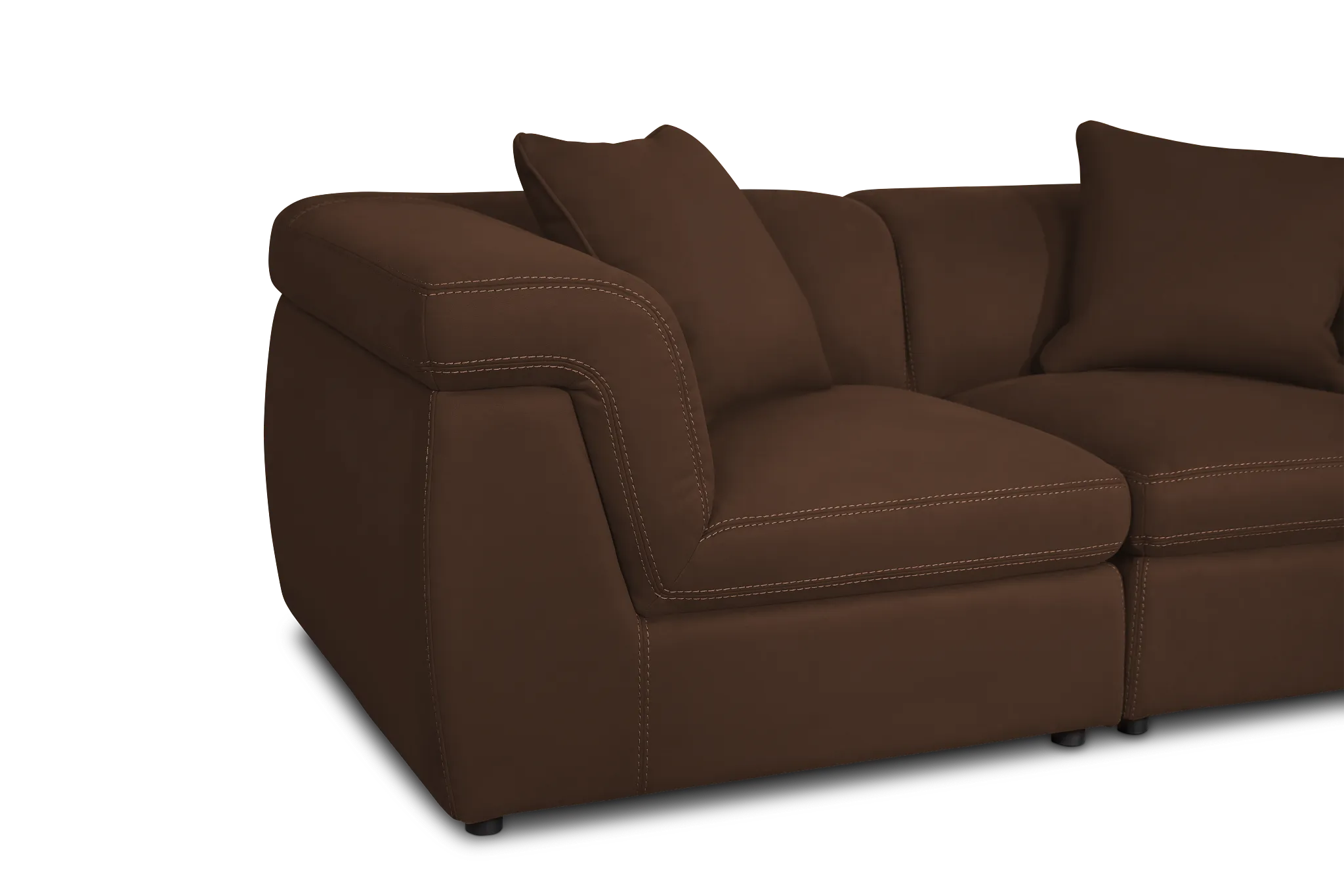 Aria Dark Brown Micro Immersive 2-piece Modular Sofa